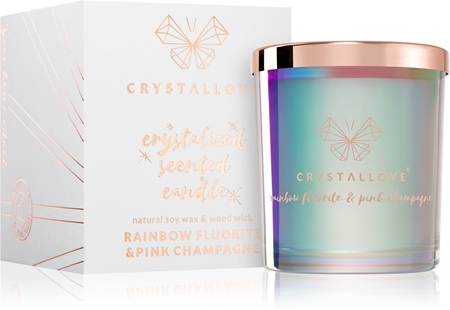 Crystallove Crystalized Scented Candle Rainbow Fluorite candela profumata