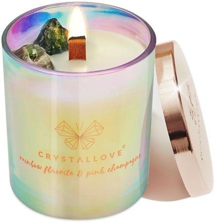 Crystallove Crystalized Scented Candle Rainbow Fluorite candela profumata