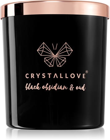 Crystallove Crystalized Scented Candle Black Obsidian & Oud vonná svíčka