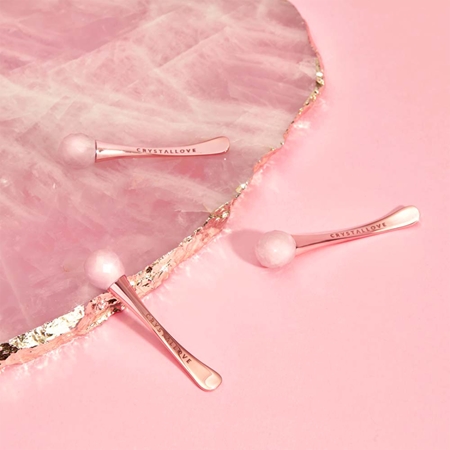 Crystallove Crystalized 3D Rose Quartz Eye Massager masážní pomůcka na oční okolí