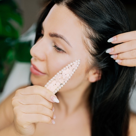 Crystallove Clear Quartz Hair Clip sponky do vlasů