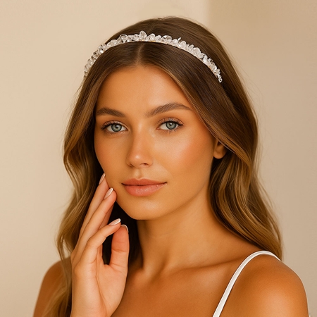 Crystallove Clear Quartz Hairband headband