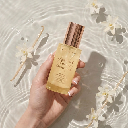 Crystallove Clear Quartz Shimmer Facial Mist kasvosuihke kirkastamaan ja kosteuttamaan