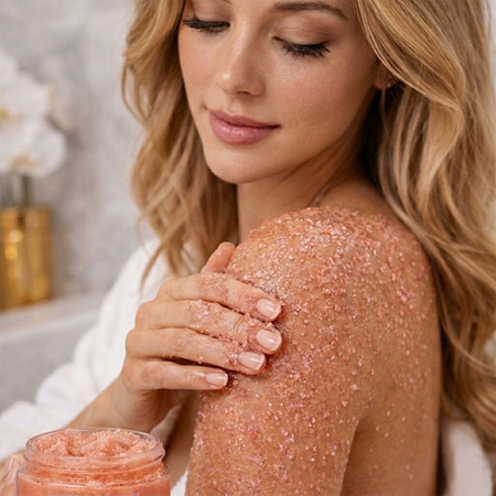 Crystallove Rose Quartz Shimmer Body Scrub Body Scrub