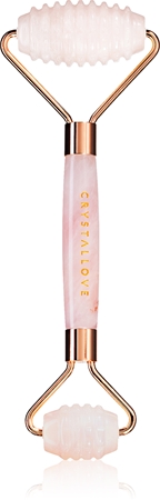 Crystallove Rose Quartz 3D Teeth Roller rouleau de massage visage