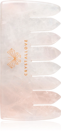 Crystallove Rose Quartz Comb masážní pomůcka na vlasy a tělo