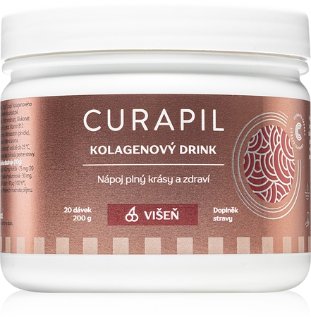 Curapil Kolagenový drink - višeň prášek na přípravu nápoje pro krásné vlasy, pleť a nehty
