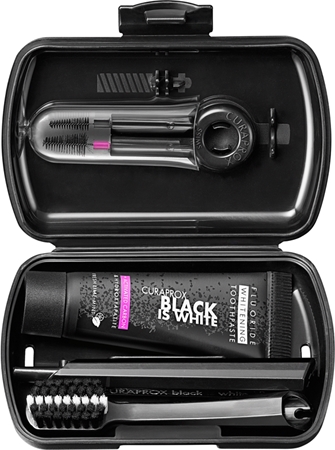 Curaprox Travel Set Black is White Travel Set for teeth, tongue and gums