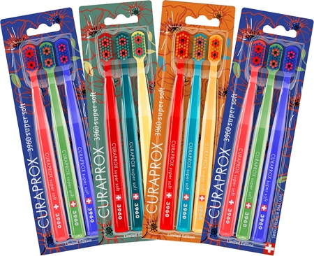 Curaprox Limited Edition Poppies tandborstar 3960 Super Soft