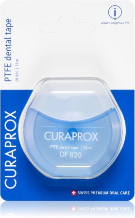 Curaprox PTFE Dental Tape DF 820 tarpdančių juostelė tefloniniu paviršiumi
