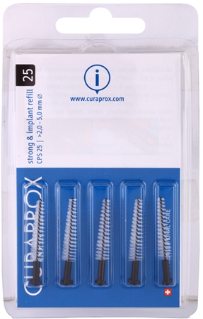 Curaprox Strong & Implant CPS náhradné medzizubné kónické kefky na čistenie implantátov 5 ks
