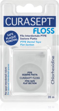 Curasept Dental Tape PTFE Flat Section зубна стрічка з тефлоновим покриттям з антибактеріальними компонентами