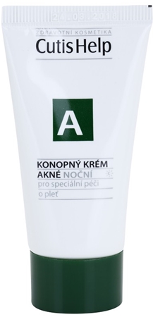 CutisHelp Health Care A - Akné konopný noční krém pro problematickou pleť, akné