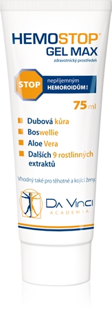 Da Vinci Academia HemoStop Gel Max bylinný gel pro regeneraci pokožky konečníku a pro podporu léčby hemoroidů