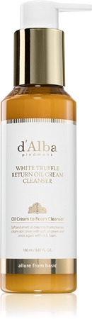 d'Alba White Truffle Return Oil Cream Cleanser hydrating cleansing oil to brighten and smooth the skin