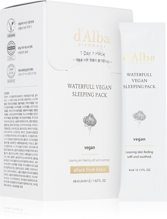 d'Alba Waterfull Vegan Sleeping Pack Soothing Hydrating Mask night