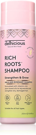 delhicious RICH ROOTS Strengthen & Moisturise Shampoo Energising Shampoo with moisturising effect