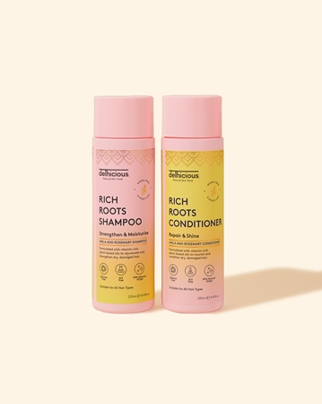 delhicious RICH ROOTS Repair & Shine Conditioner Restoring Conditioner for shiny and soft hair