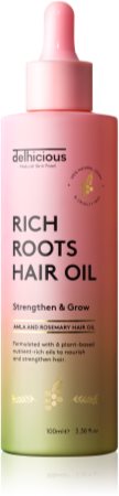 delhicious RICH ROOTS AMLA & ROSEMARY HAIR OIL зволожуюча та заспокоююча олійка для сухої шкіри голови зі свербінням