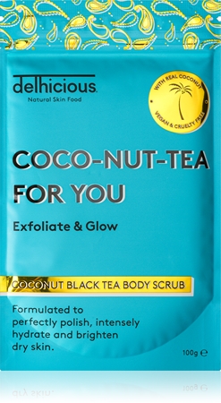 delhicious COCO-NUT-TEA FOR YOU COCONUT BLACK TEA scrub idratante corpo per pelli secche e sensibili