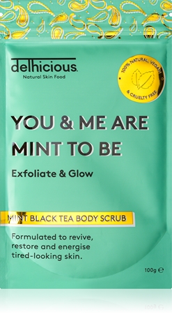 delhicious YOU & ME ARE MINT TO BE MINT BLACK TEA scrub rinfrescante corpo per pelli secche con prurito