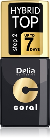 Delia Cosmetics Coral Nail Enamel Hybrid Gel vernis top coat gel