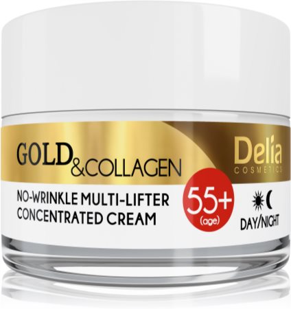 Delia Cosmetics Gold & Collagen 55+ crema antiarrugas con efecto lifting