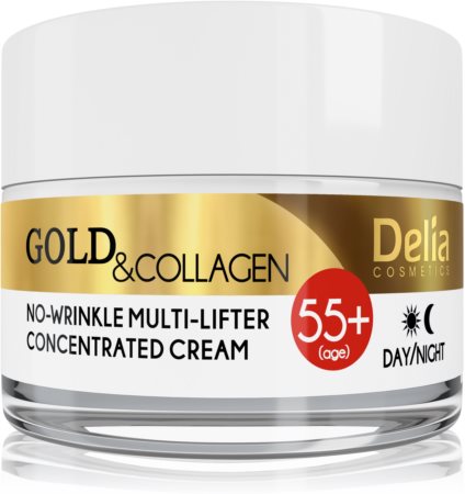 Delia Cosmetics Gold & Collagen 55+ Pretgrumbu krēms ar tvirtinošu efektu