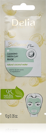 Delia Cosmetics Botanical Flow Coconut Water masque purifiant visage pour peaux grasses