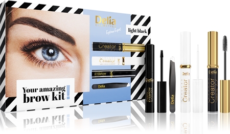 Delia Cosmetics Eyebrow Expert Light Black set cadou III. (pentru sprancene) pentru femei