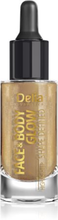 Delia Cosmetics Face & Body Glow Shape Defined enlumineur liquide en gouttes