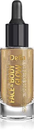 Delia Cosmetics Face & Body Glow Shape Defined iluminador líquido con pipeta