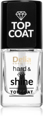 Delia Cosmetics Hard & Shine τοπ βερνίκι νυχιών με μακράς διαρκείας επίδραση
