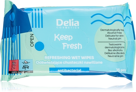 Delia Cosmetics Keep Fresh Antibacterial Atsvaidzinošas mitrās salvetes