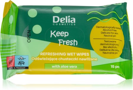 Delia Cosmetics Keep Fresh Aloes odświeżające chusteczki nawilżane