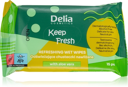 Delia Cosmetics Keep Fresh Aloes lingettes humides rafraîchissantes