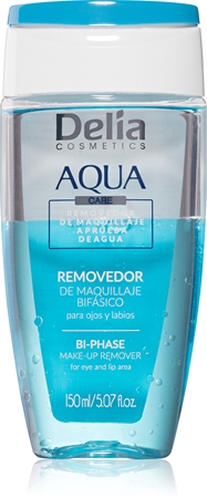 Delia Cosmetics Aqua removedor de maquilhagem bifásico para contornos dos olhos e lábios
