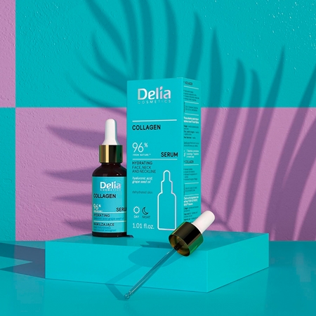 Delia Cosmetics Collagen sérum hydratant visage, cou et décolleté