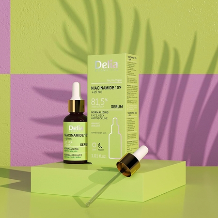 Delia Cosmetics Niacinamide 10% + zinc Restructuring Serum for face, neck and chest