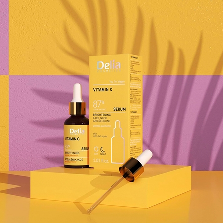 Delia Cosmetics Vitamin C sérum illuminateur visage, cou et décolleté