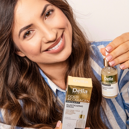 Delia Cosmetics Gold & Collagen Therapy Serum for improved skin elasticity