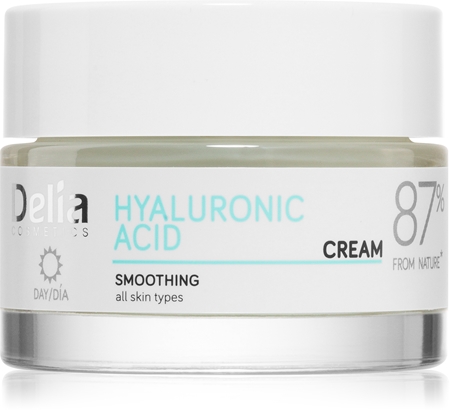 Delia Cosmetics Hyaluronic Acid hydratační a vyhlazující pleťový krém s kyselinou hyaluronovou