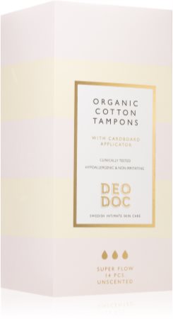 DeoDoc Organic Cotton Tampons Super Flow tamponger