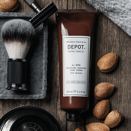 DEPOT 400 SHAVE SPECIFICS O. 404 SOOTHING SHAVING SOAP CREAM .for brush. Lindrande kräm för rakning