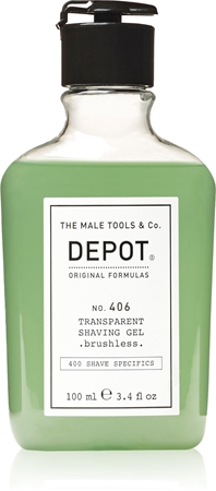 DEPOT 400 SHAVE SPECIFICS NO. 406 TRANSPARENT SHAVING GEL .brushless. gel de barbear