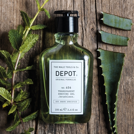 DEPOT 400 SHAVE SPECIFICS NO. 406 TRANSPARENT SHAVING GEL .brushless. gel de barbear