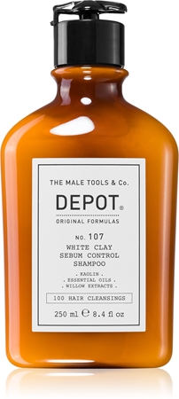DEPOT 100 HAIR CLEANSING NO. 107 WHITE CLAY SEBUM SHAMPOO čisticí šampon pro mastné vlasy a vlasovou pokožku