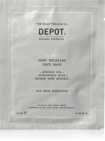 DEPOT 800 SKIN SPECIFICS NO. 807 RELAXING FACE MASK zklidňující a hydratační maska pro muže