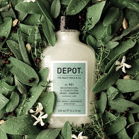 DEPOT 500 BEARD & MOUSTACHE SPECIFICS NO. 501 MOISTURIZING & CLARIFYING BEARD SHAMPOO champô hidratante para barba
