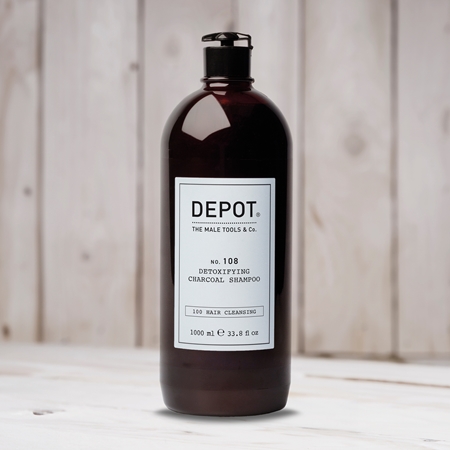 DEPOT 100 HAIR CLEANSING NO. 108 DETOXIFYING CHARCOAL SHAMPOO čisticí detoxikační šampon pro všechny typy vlasů